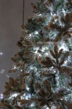 Заснеженная ель с гирляндой «Барокко» холодный свет (Литая+пвх) 240 см / 2,4 м