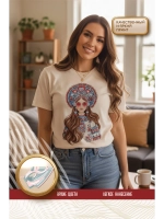 Термонаклейка на одежду, термопринт Русская девушка