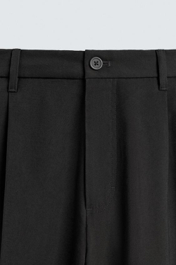 ZARA СТРУЯЩИЕСЯ БРЮКИ RELAXED FIT, ЧЕРНЫЙ