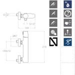 Смеситель для душа с душевым комплектом TZAR 340801TR