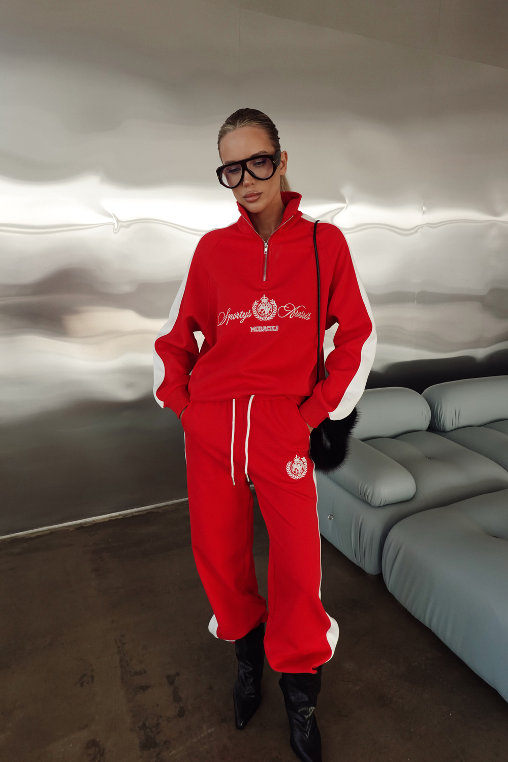 Костюм спортивный из трикотажа с принтом