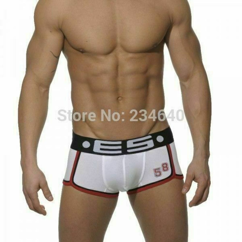 Мужские трусы хипсы белые с черным поясом ES White 58 Boxer