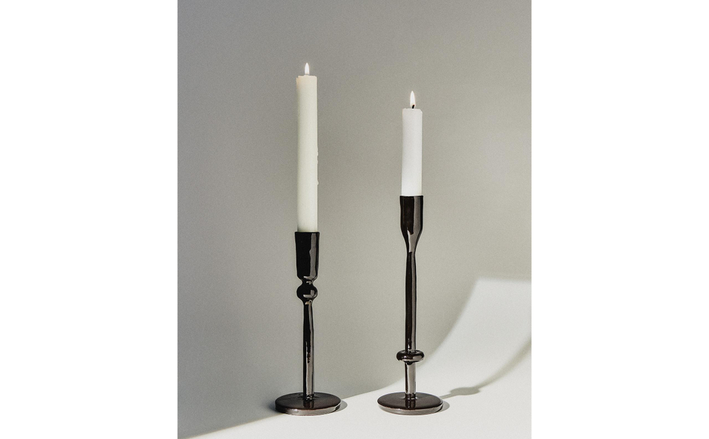 Zara Home Подсвечник из металла, цвет чёрный, 20 см