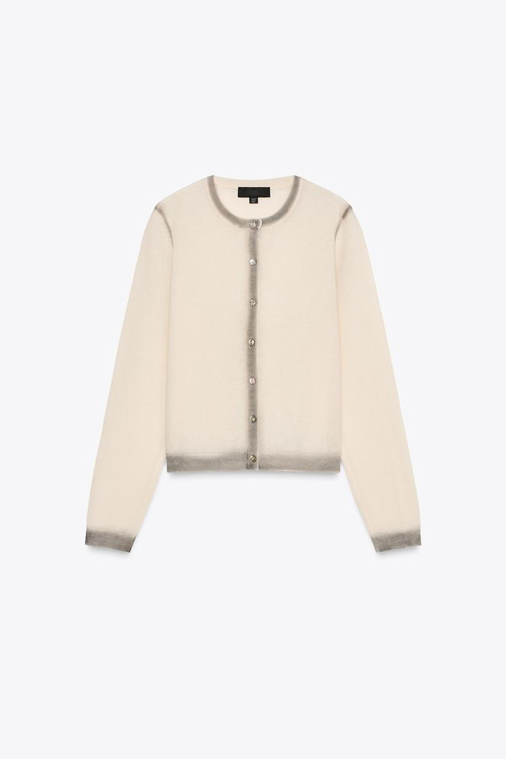 ZARA КАРДИГАН С ПРИНТОМ ОМБРЕ, ЭКРЮ