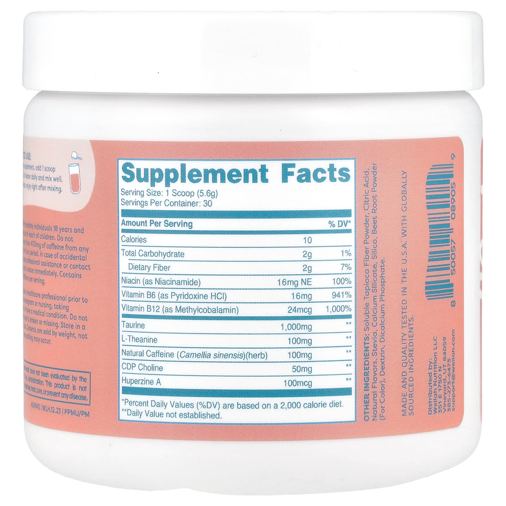 Wellah, Perfect Pick-Me-Up, клубничный лимонад, 168 г (5,9 унции)