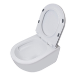 Унитаз подвесной безободковый WAVE RONDO Tornado3.0 сид. дюропласт, м/л, быстр, БЕЛЫЙ глянец (XL)