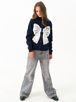 Кардиган для девочки AT1118 синий-белый