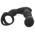 Черный силиконовый вибромассажер простаты 19см с эрекционным кольцом и пультом ДУ PipeDream Anal Fantasy Ass-gasm Slide & Glide Prostate Stimulator with Remote 4795-23