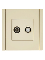 FORTE&PIANO Розетка двойная TV+SAT FP438 ваниль IEK