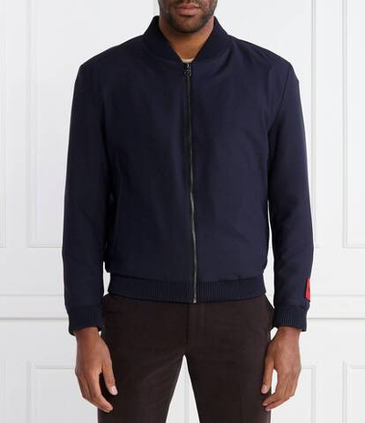 Хлопковая куртка бомбер Ukashi232X HUGO - темно-синий(50500176)