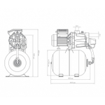 Насосная станция Джамбо 70/50 Н-50 (2.0) (бак 50 л, 1,10 кВт, 70 л/мин, напор 50 м) ДЖИЛЕКС