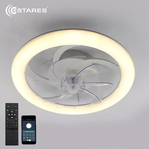 Управляемая светодиодная люстра с вент. FAN SIMPLE 60W+18W R-APP-480x125-WHITE/WHITE-220-IP20