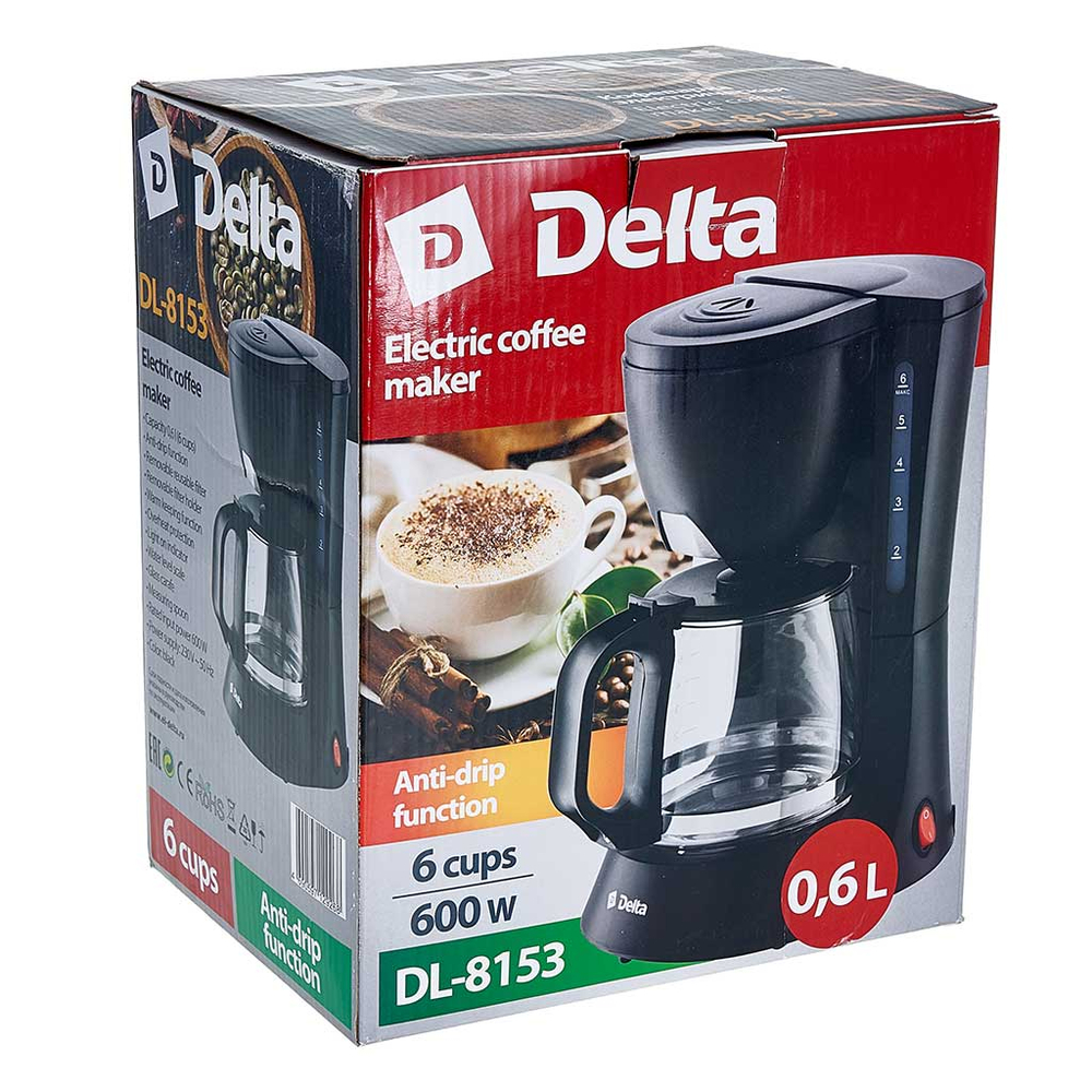 Кофеварка DELTA DL-8153 чёрная