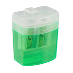 Точилки для карандашей на 2 отверстия с контейнером, 4 шт, MC-Basir, набор двойных канцелярских пластиковых точилок для школы