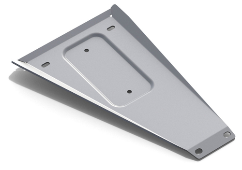 Защита глушителя Rival для Volkswagen Caravelle T6 (V - 2.0D) 2015-2019/Volkswagen Multivan T6 (V - 2.0D) 2015-2019/Volkswagen Transporter T6 (V - 2.0D) 2015-2019, штампованная, алюминий 3.8 мм, с крепежом, 333.5860.1