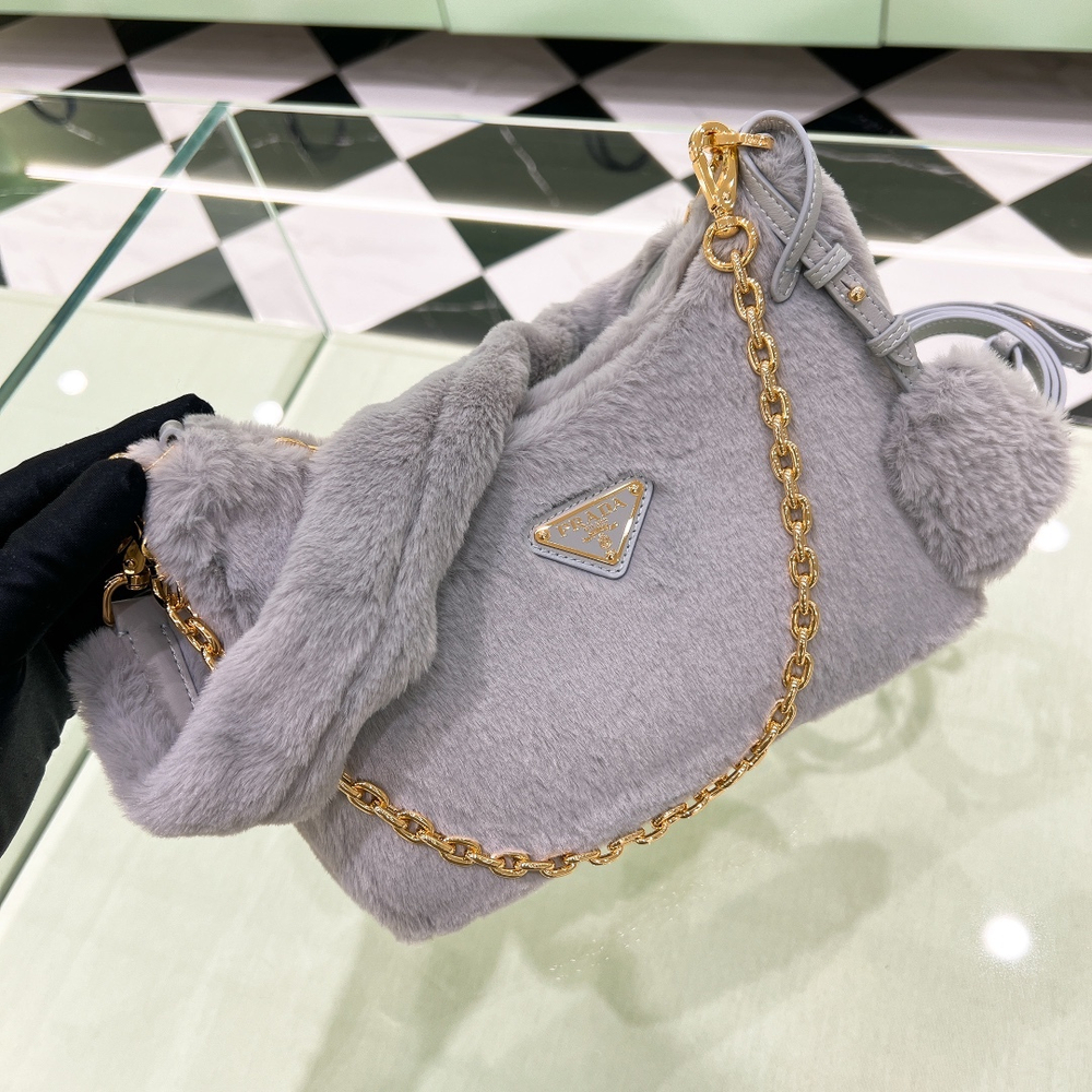 Prada Re-Edition Shearling Mini Bag
