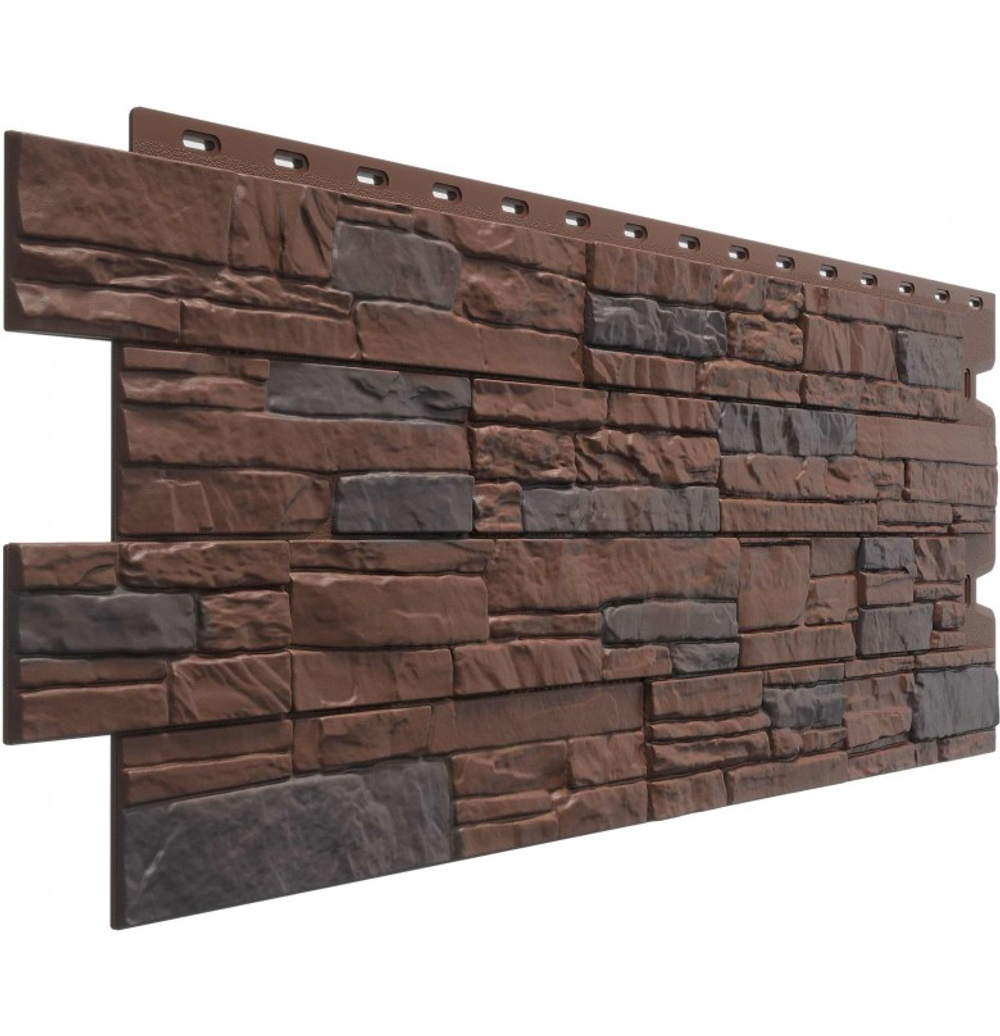 Фасадные панели (Цокольный Сайдинг) Деке Stein Темный орех