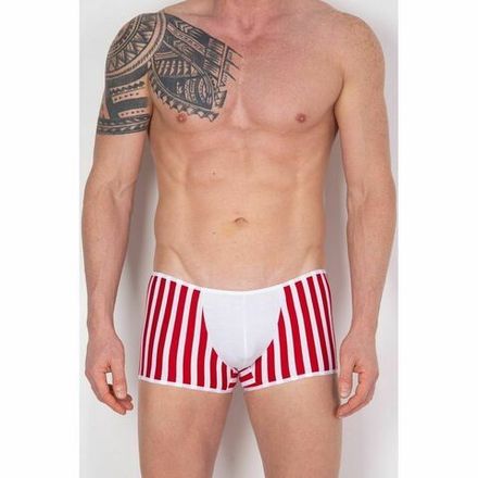 Мужские трусы боксеры в красную полоску с белой вставкой Cosmos Colors FM30_RW
