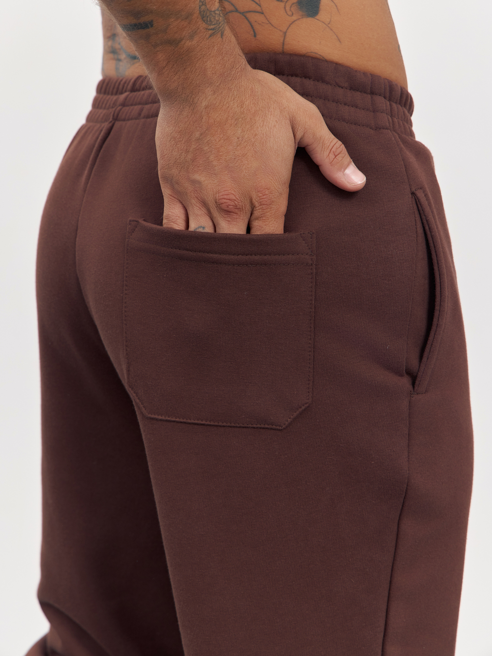 Брюки мужские с начесом "jogger fleece" (коричневый)