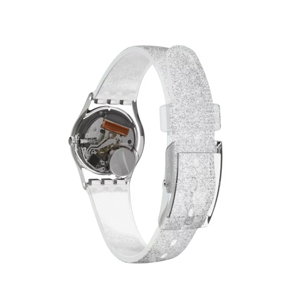 SILVER GLISTAR TOO Водонепроницаемый (waterproof) 3 бар Диаметр 25,00 мм Механизм: кварцевый - SWATCH