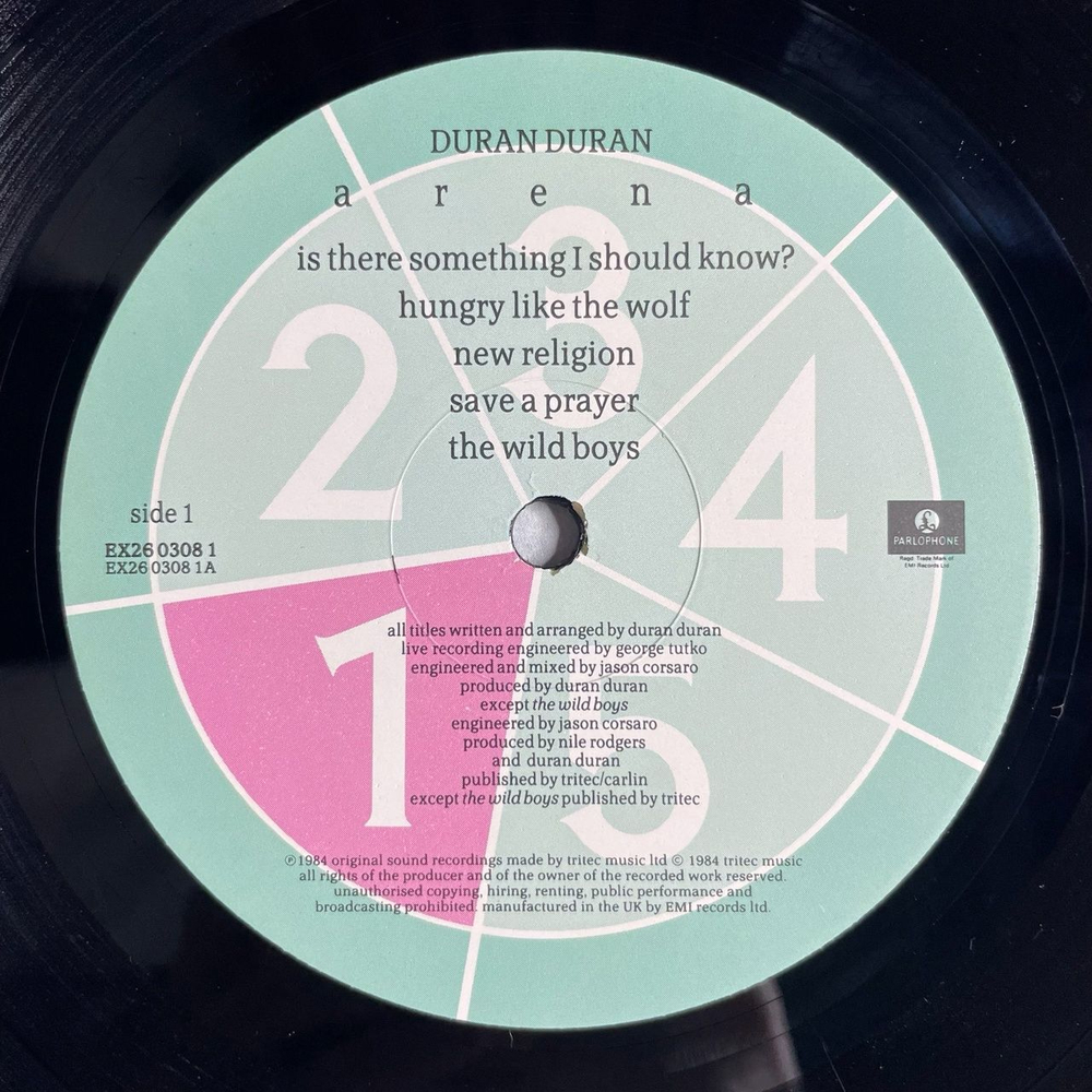 Винтажная виниловая пластинка LP Duran Duran Arena (UK 1984)