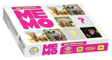 Настольная игра "Мемо: Мир животных"