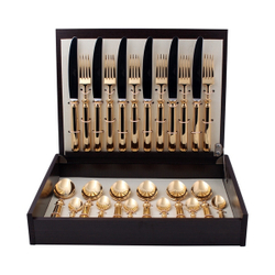 Набор столовых приборов на 6 персон 24 предмета Cutipol Piccadilly Gold в коробке