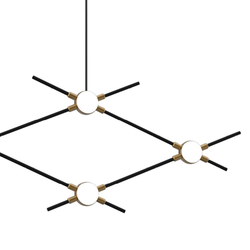 Люстра Molecular 4 black/gold