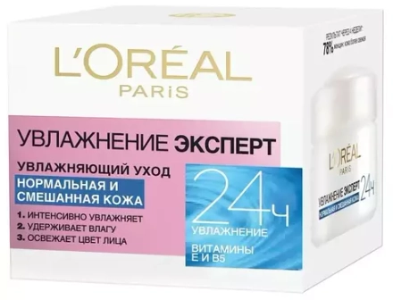 L'Oreal Paris крем для лица Увлажнение эксперт для нормальной и смешанной кожи, 50 мл