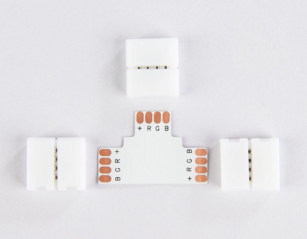 Ambrella Соединитель T для светодиодной ленты 5050 12/24V (4 конт.) GS7001 (5шт) LED Strip GS7001