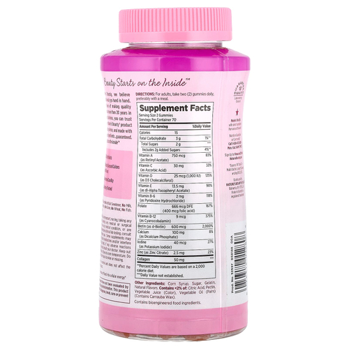 Nature's Bounty, Optimal Solutions®, мультивитаминные жевательные мармеладки для женщин, малина, 140 жевательных таблеток