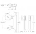 Смеситель термостатический для душа с душевым комплектом ODISEA 393401DOC золото