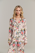 Пижамная блуза с кантом из шелка