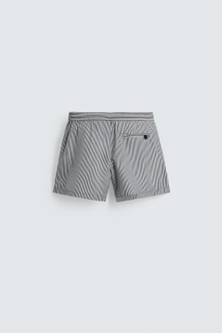 ZARA ПЛАВКИ ИЗ ЖАТОЙ ТКАНИ, МОРСКОЙ СИНИЙ