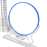 Зеркало настольное в металлической оправе «Практика» круг, подвесное, цвет розовый, d-14см