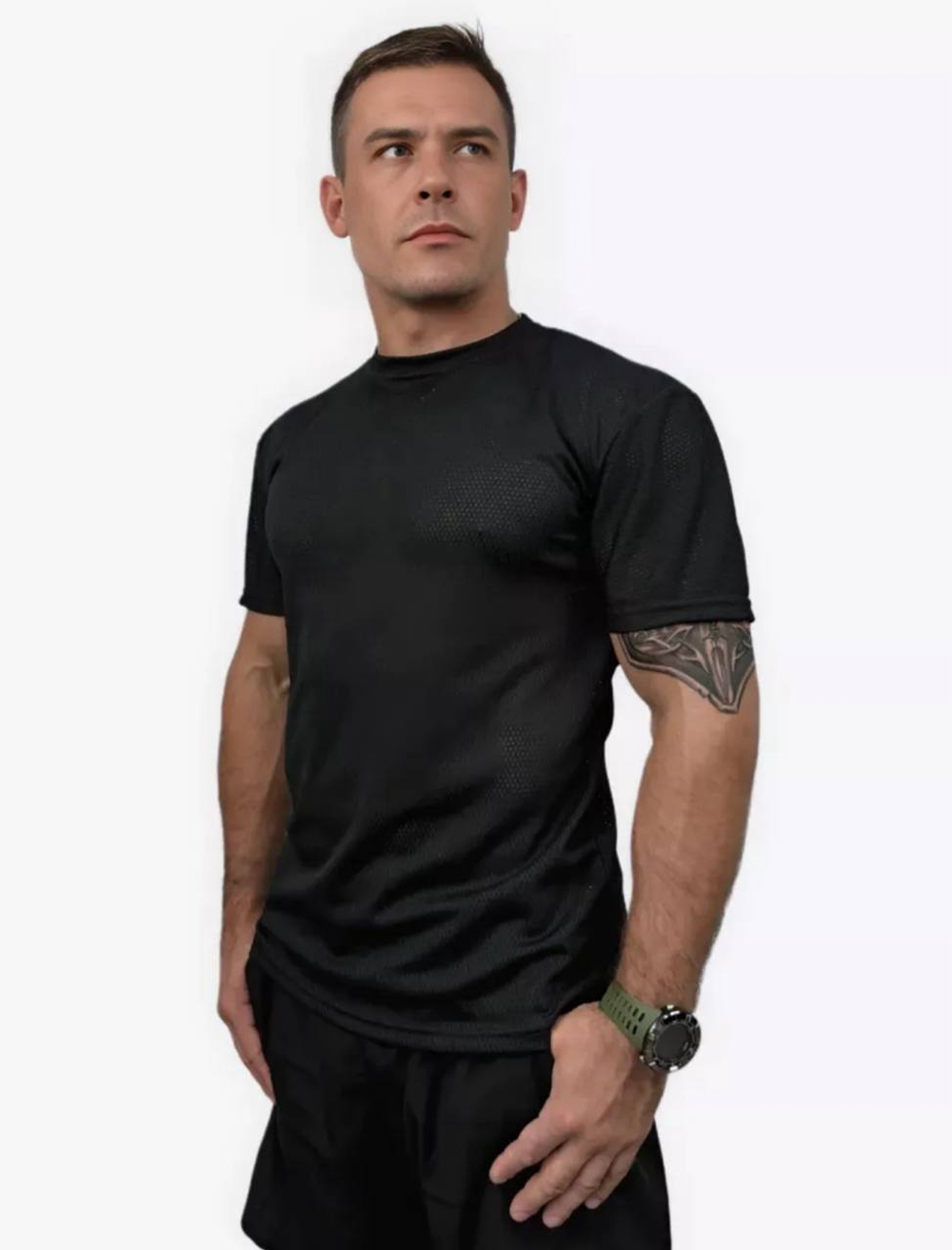 Футболка в сетку чёрный