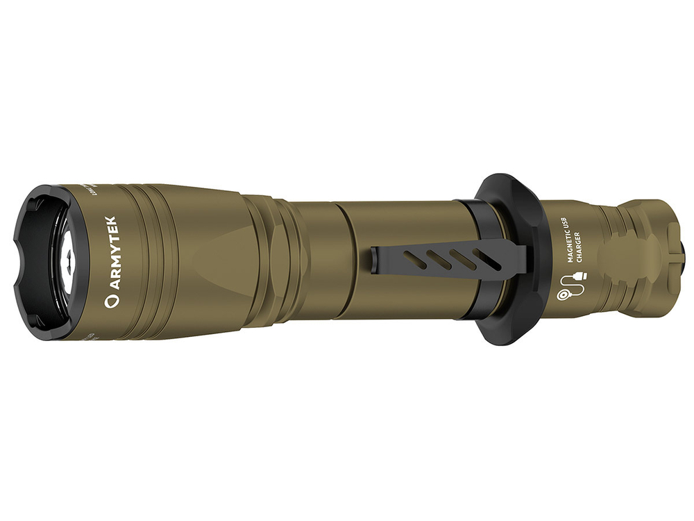 Фонарь подствольный Armytek Dobermann Pro Magnet USB Olive XHP35 HI, 1400 lm, тёплый, до 363м, 1x18650, IP68, 114г