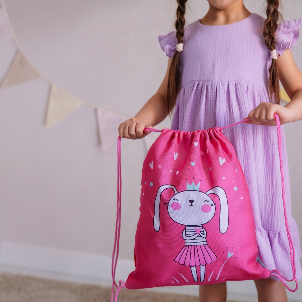 Набор для детского сада: кармашек, коврик, мешок. Зайка