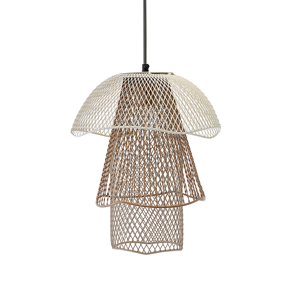 Светильник подвесной vinger, D28х37 см, белый/бежевый/золотой