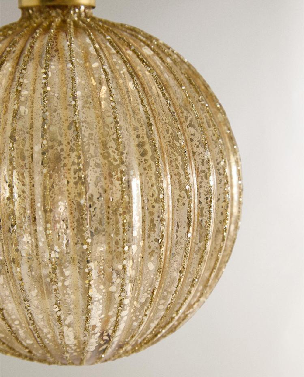 ZARA HOME ЕЛОЧНОЕ УКРАШЕНИЕ В ПОЛОСКУ С БЛЕСТКАМИ, ЗОЛОТИСТЫЙ