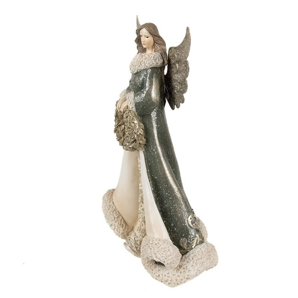 Декор "Ангел с венком" 15x10x24см Поликерамика