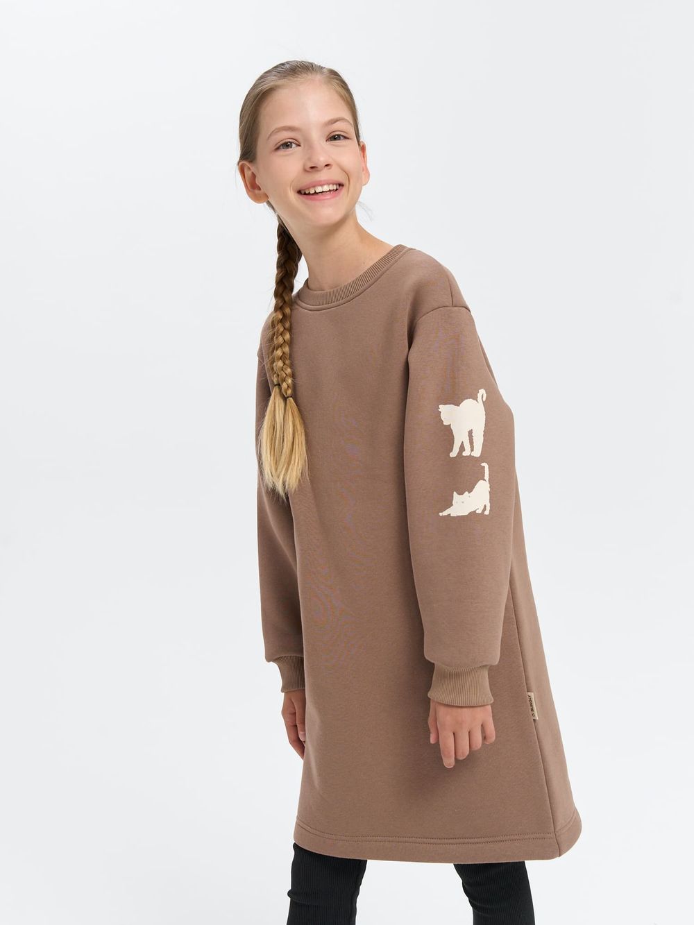 Платье-свитшот "Кокос" с принтом 7+