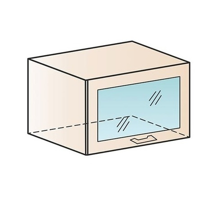 Прага (Сурская мебель) Шкаф горизонтальный 500мм (со стеклом)