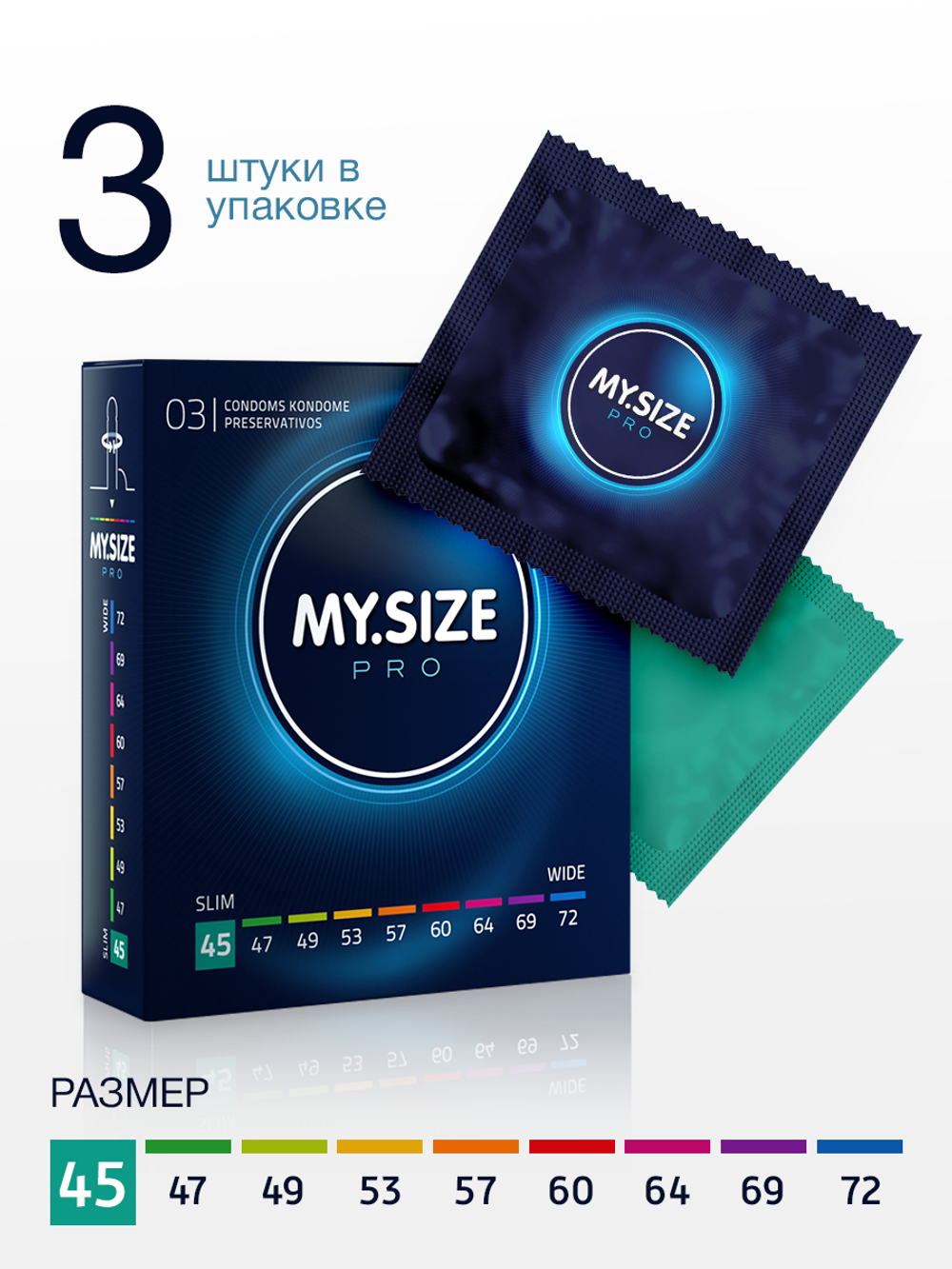 Презервативы MY.SIZE PRO размер 45 - 3шт