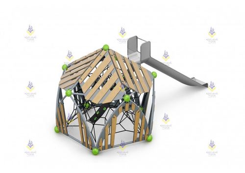 Спортивно-игровой комплекс «Молекула-5 с горкой на крыше»