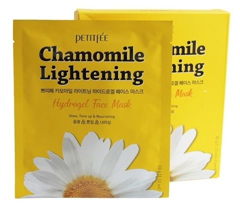 PETITFEE МАСКА ГИДРОГЕЛЕВАЯ ДЛЯ ЛИЦА С ЭКСТРАКТОМ РОМАШКИ CHAMOMILE LIGHTENING HYDROGEL FACE MASK, 32 ML