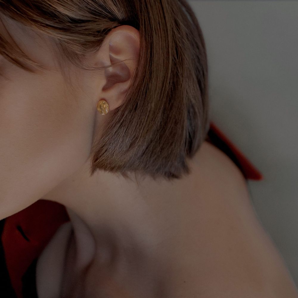 Серьги-пусеты Волны, позолота