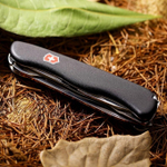 Нож Victorinox Forester, 111 мм, 12 функций, с фиксатором лезвия, черный