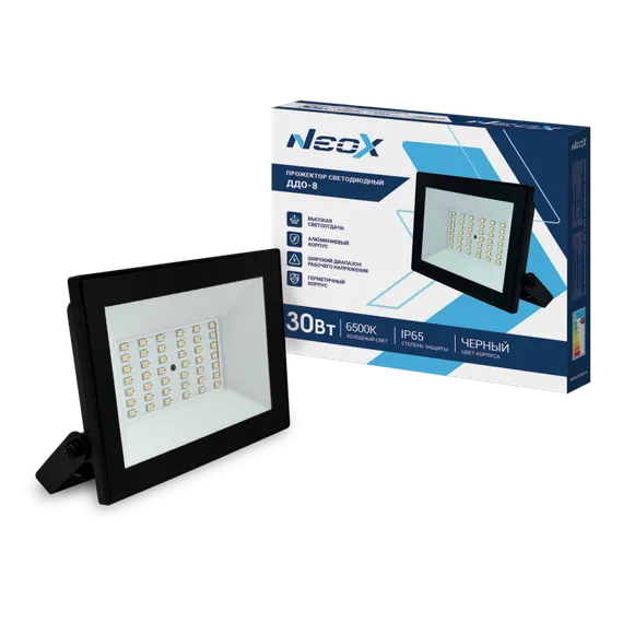 Прожектор светодиодный ДДО-8 30Вт 230В 6500К 3000Лм 100лм/Вт IP65 черный NEOX