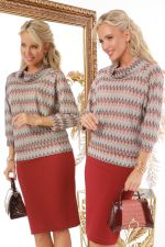 Блузка летучая мышь с принтом зигзаг DStrend (Акция)